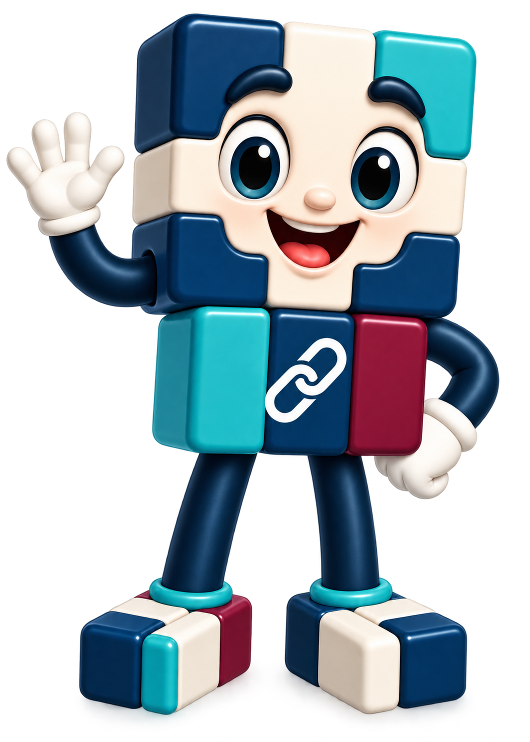 The TILE puzzle-piece mascot waving a friendly hello